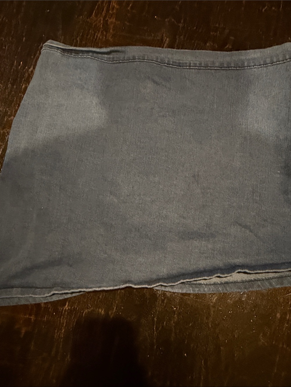 SHEIN Washed Denim Mini Skirt - Grayish Blue